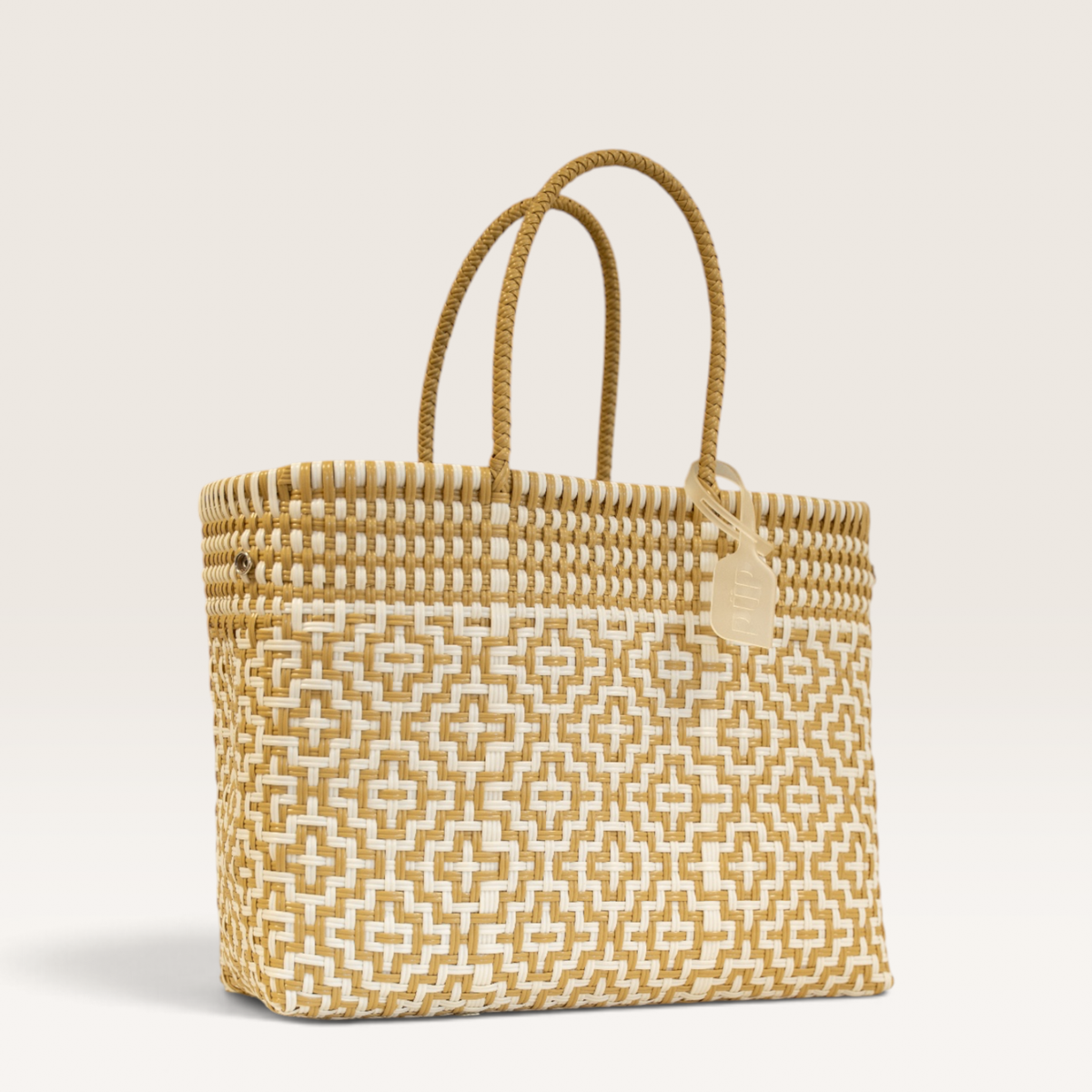 SAC À MAIN MOSAÏC M BLANC ET BEIGE