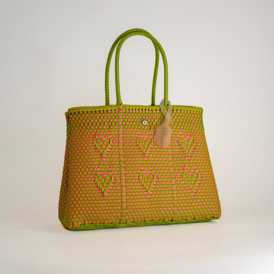 SAC À MAIN CHÉRI M VERT ET ROSE