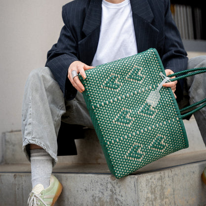 Un jolie tressage Jade et Perle sur le Chéri au format M