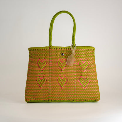 SAC À MAIN CHÉRI M VERT ET ROSE