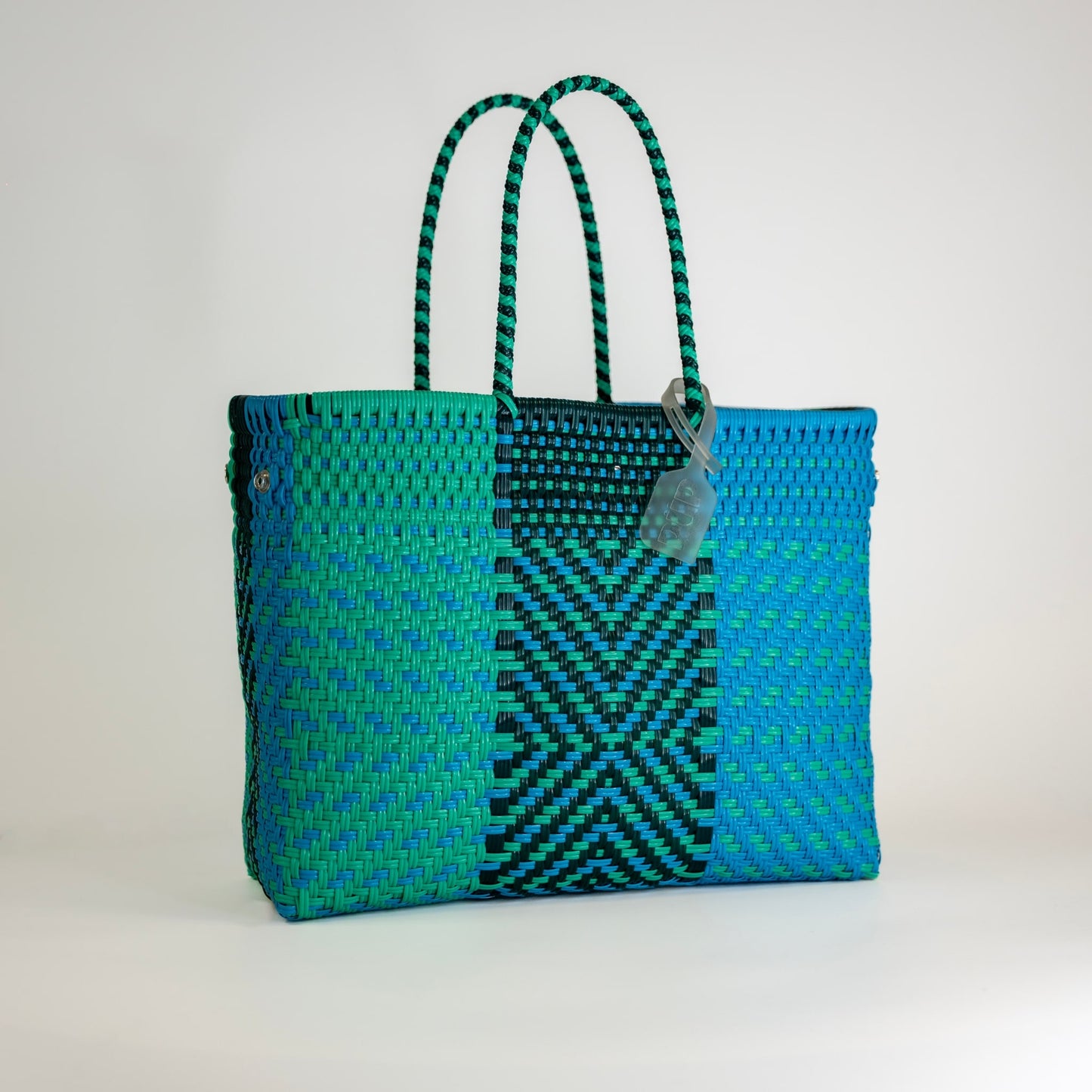 SAC À MAIN CHEVRON BLEU