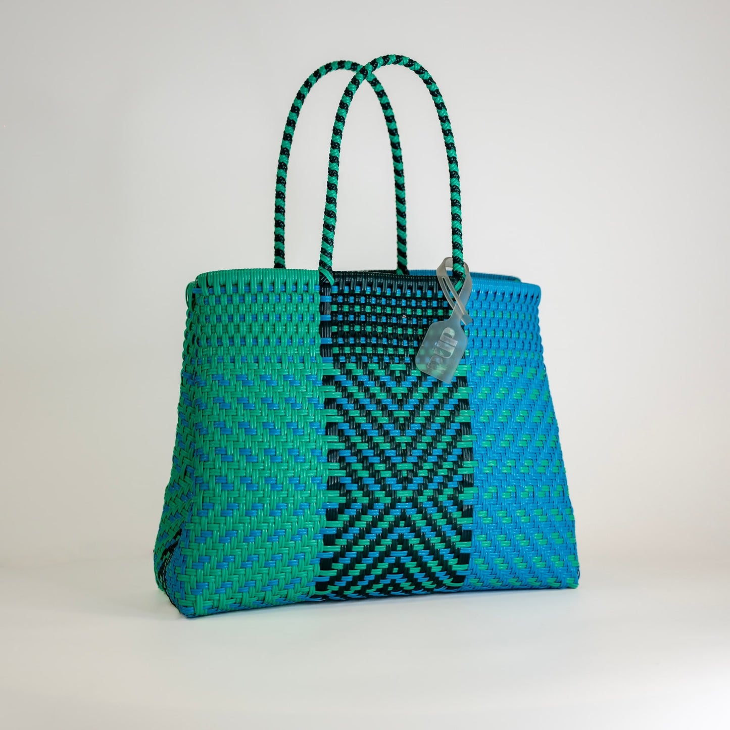 SAC À MAIN CHEVRON BLEU