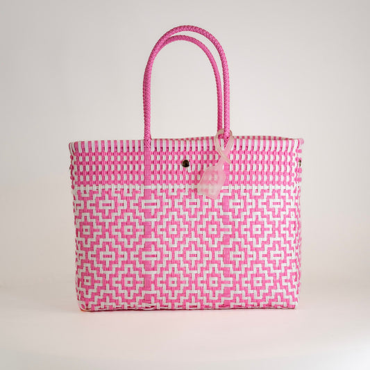 SAC À MAIN MOSAÏC M BLANC ET ROSE