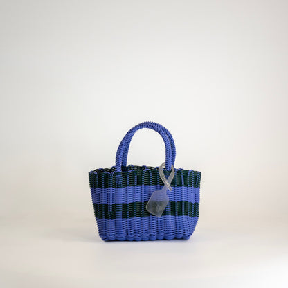 PANIER XS MARINIÈRE VERT ET VIOLET