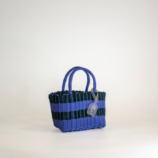 PANIER XS MARINIÈRE VERT ET VIOLET